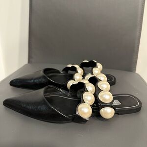 ZARA MULES WITH PEARL ACCENTS